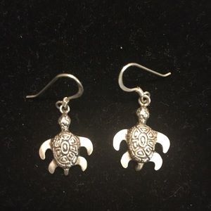 Sterling silver turtle earrings